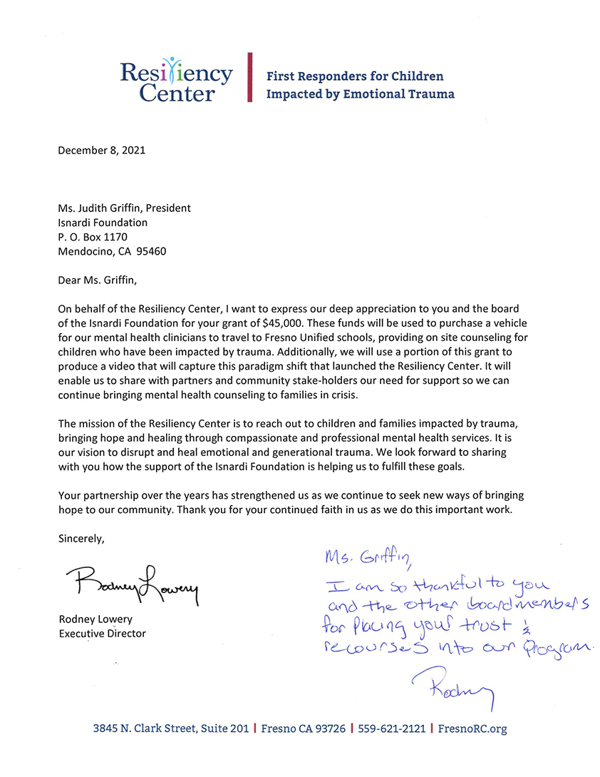 Resiliency Center Brochure Back